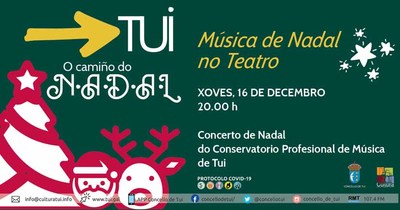 Un centenar de alumnos e alumnas do Conservatorio e a Escola de Musica de Tui este xoves o concerto de Nadal