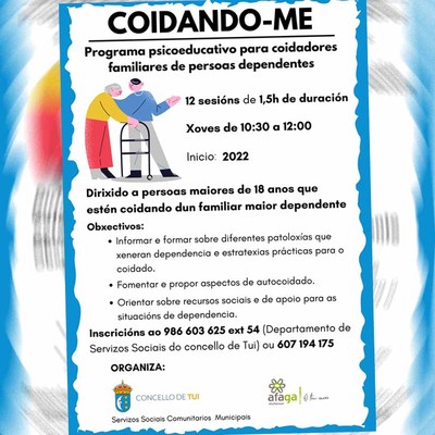 Aberto o prazo de inscricin no programa Coidando-Me dirixido a coidadores familiares de persoas dependentes