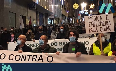 Multitudinaria manifestacin en defensa de la sanidad pblica en A Guarda