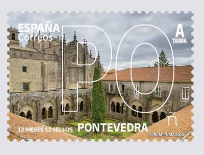A Catedral de Tui protagonista do selo que se poder empregar dende este luns, 3 de xaneiro, no franqueo de cartas de ata 20 gramos dirixidas  Pennsula e Baleares