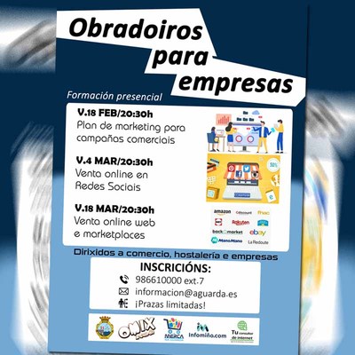 A Guarda oferta tres novos obradoiros gratutos para comercio, hostalara e empresas