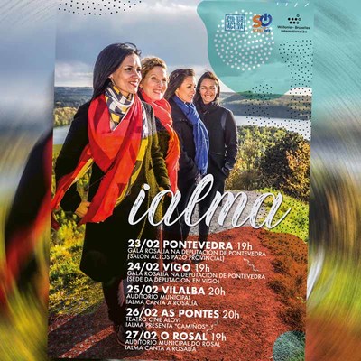 O grupo de cantareiras galego-belgas Ialma sbese ao escenario no Rosal para homenaxear a Rosala
