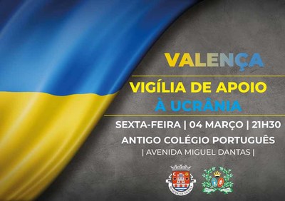 Viglia de apoio  Ucrania em Valena do Minho