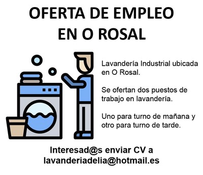 Oferta de trabajo en lavandera industrial en O Rosal