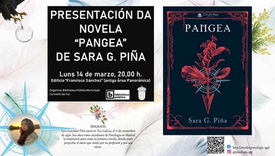 A tudense Sara G. Pia presenta o luns 14 a sa novela -Pangea-