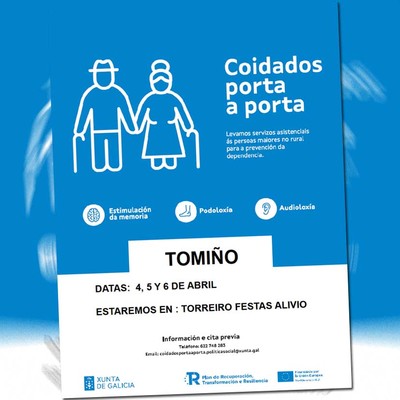O programa -Coidados porta a porta- chega a Tomio os das 4, 5 e 6 de abril