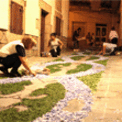 ESPECIAL - ELABORACIN DAS ALFOMBRAS FLORAIS NAS FESTAS DO SANTSIMO DE A GUARDA 2011