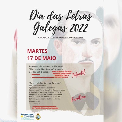 A previsin meteorolxica obriga a realizar cambios na programacin das Letras Galegas 2022 na Guarda