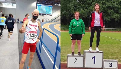 Los veteranos Guardeses MILU y EDU, del atletismo Trega de Tomio no se bajan del pdium en los Campeonatos de Galicia Mster de pista al aire libre individual