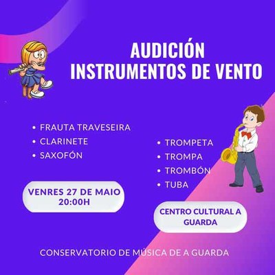 Audicin dos alumnos de vento do Conservatorio de Msica da Guarda este venres