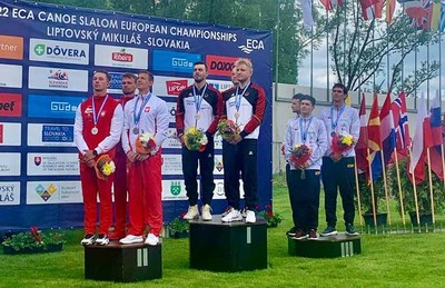 Luis Fernndez bronce en el C1 por equipos en el Campeonato de Europa de Slalom