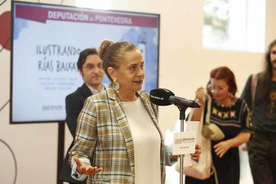 O do de artistas guardeses Nuvi & xfico participa na inaguracin da mostra -Ilustrando Ras Baixas- 