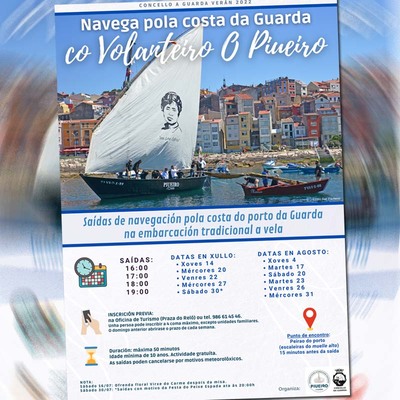 El Ayuntamiento de A Guarda vuelve a apostar por la cultura marinera apoyando la actividad -Navega por la costa de A Guarda con Volanteiro Piueiro-