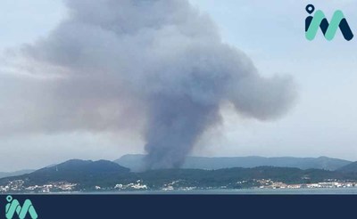 Un grave incendio en Vilar de Mouros(Caminha) obliga a cortar la A28 que comunica con Viana do Castelo