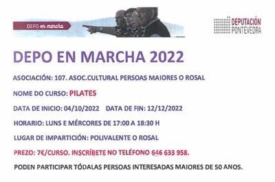 O ano remata no Rosal cun curso de pilates para maiores de 50 anos 