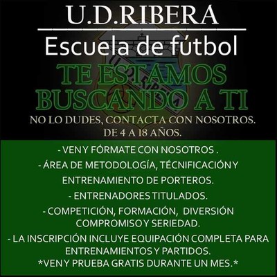 Abiertas inscripciones nueva temporada 2022-23 en la UD Ribera de O Rosal