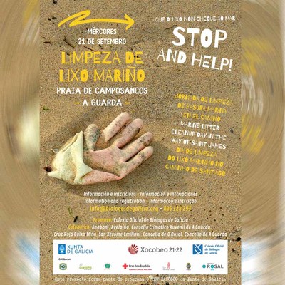 O Colexio Oficial de Bilogos de Galicia organiza unha limpexa de lixo mario na praia de Camposancos na Guarda