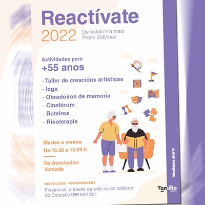 O programa Reactvate regresa a Tomio cunha morea de actividades para o envellecemento activo 