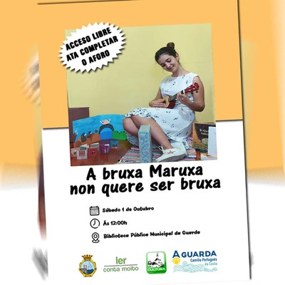 A Biblioteca Pblica Municipal da Guarda acolle o 1 de outubro o Contacontos -A bruxa Maruxa non quere ser bruxa-