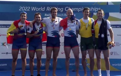 Plata en el Campeonato del mundo absoluto de remo en Racice - Republica Checa para el Club Remo do Mio
