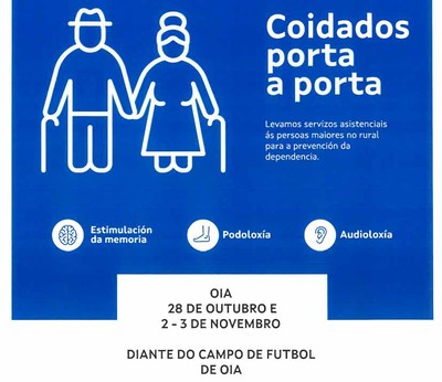 A unidade mbil de -Coidados porta a porta- visitar Oia os das 28 de outubro e 2 e 3 de novembro