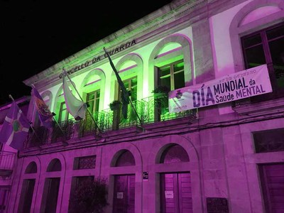 O Concello da Guarda alumase de verde para conmemorar o Da Mundial da Sade Mental,  a peticin da Asociacin Avelaa