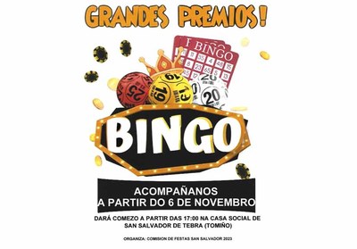 A Comisin de Festas de San Salvador de Tebra(Tomio) organiza un Bingo