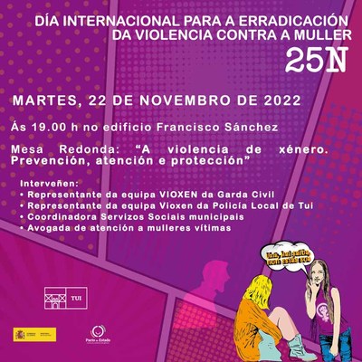 Este martes celbrase en Tui a mesa redonda -A violencia de xnero. Prevencin, atencin e proteccin- 