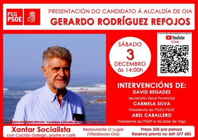 Os Socialistas de Oia Presentan este sbado ao Candidato  Alcalda de Oia - Gerardo Rodrguez Refojos