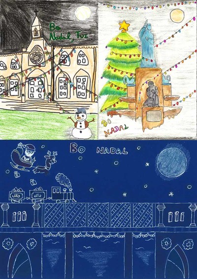 A postal de Nadal de Alba Mguez Martnez do CEIP de Rebordns gaadora do concurso convocado polo Concello de Tui