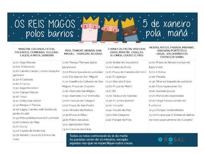 Los Reyes Magos visitarn todos los barrios de O Rosal la maana del 5 de enero