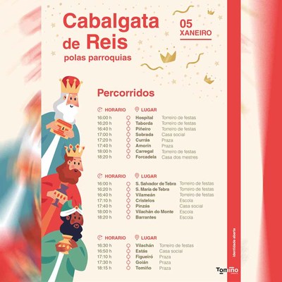 A Cabalgata de Reis percorrer todas as parroquias de Tomio