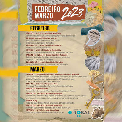 Carnaval, cine, msica y literatura llenan de ocio O Rosal en febrero y marzo
