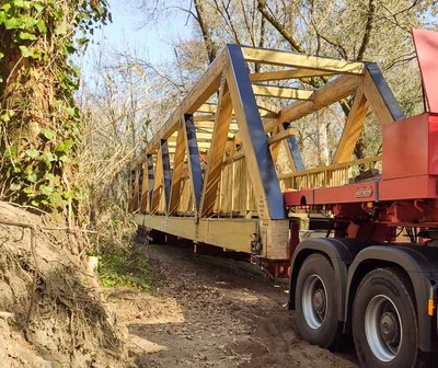 A prxima semana instalarase a ponte peonil sobre o ro Louro en Tui