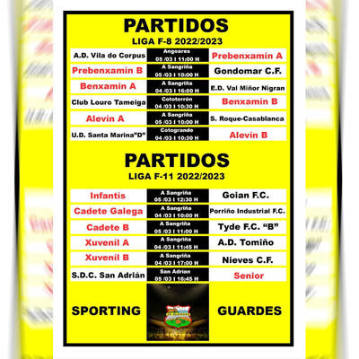 El Sporting Guards publica su programacin de este fin de semana