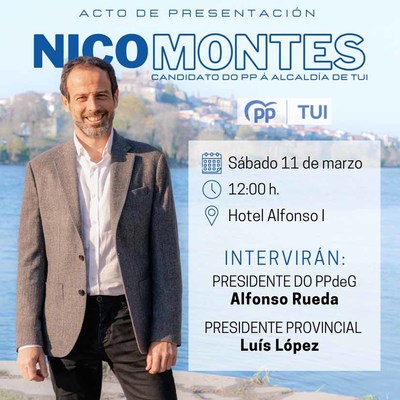 Nico Montes presenta a sa candidatura o prximo sbado