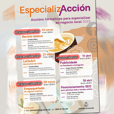 A Guarda organiza -EspecializAccin-, acciones formativas para negocios locales