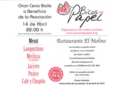 La ONG Bicos de Papel organiza una gran cena baile
