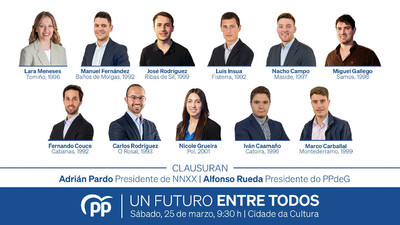 Lara Meneses y Carlos Rodrguez participan este sbado en la presentacin de los candidatos ms jvenes del PPdeG