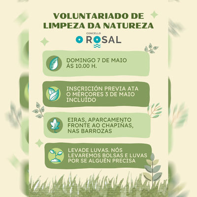 Nueva salida del grupo de voluntariado de limpieza de la naturaleza de O Rosal