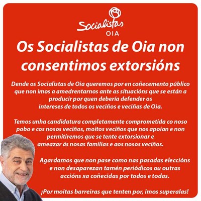Os Socialistas de Oia non consentimos extorsins