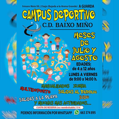 El C.D. Baixo Mio organiza un Campus Deportivo este verano en A Guarda