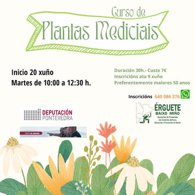 rguete Baixo Mio convoca un curso de plantas medicinales dirigido a mayores de 50 aos