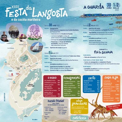 A Guarda celebra la Fiesta de Langosta y de la Cocina Marinera, con una amplia oferta cultural y de ocio