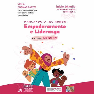 Aberto o prazo de inscricin para participar no  Curso -Empoderamiento e Liderazgo, Marcando o teu Rumbo-