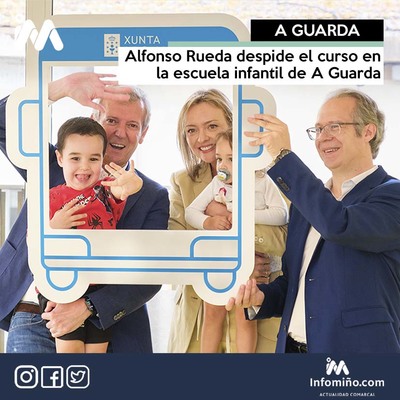 Alfonso Rueda despide el curso en la escuela infantil de A Guarda