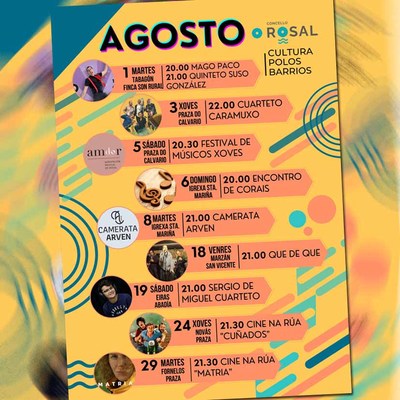 Msica, cinema e maxia na programacin cultural de agosto do Concello do Rosal 