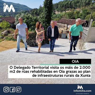 O Delegado Territorial visita os mis de 2.000 m2 de ras rehabilitadas en Oia grazas ao plan de infraestruturas rurais da Xunta