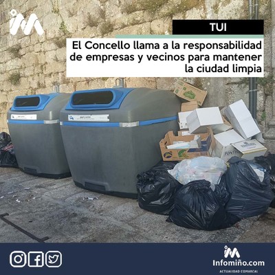 El Concello de Tui llama a la responsabilidad de empresas y vecinos para mantener la ciudad limpia