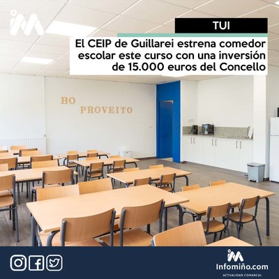 El CEIP de Guillarei estrena comedor escolar este curso con una inversin de 15.000 euros del Concello